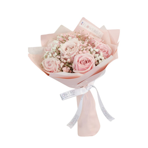 Pink Romance Bouquet (Pink Rose & Pink Baby Breath)