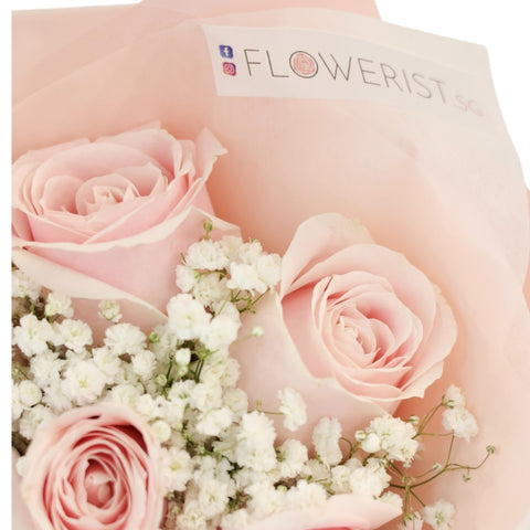 Sweet Pink Bouquet (Pink Rose & White Baby Breath)