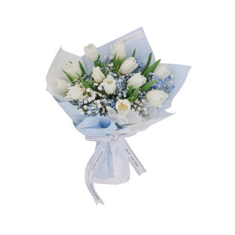 Tulip & Baby Breath Bouquet