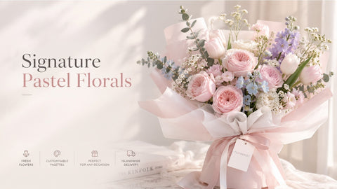 Classic fresh flower bouquets in soft, dreamy palettes.