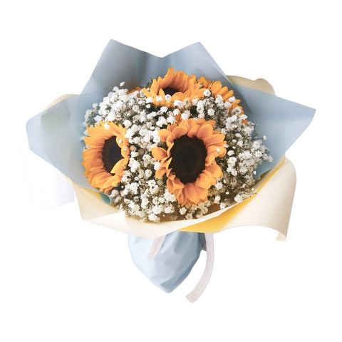 Sunflower & Baby Breath Bouquet